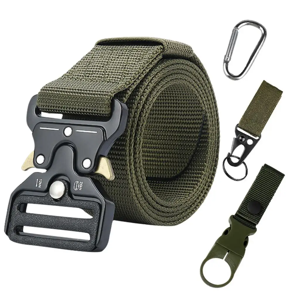 

Quick Release Tactical Belt Combat Belts Alloy Cobra-Buckle Nylon Waist Belt Outdoor Hunting Camouflage Waistbands For Training