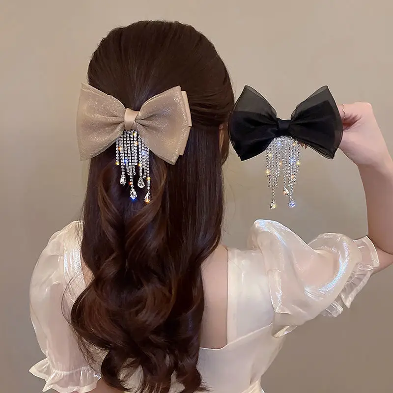 

Diamond Bow Hair Clips Tassel Hair Clips Duck Bill Hair Clips One-word Hair Clips Small Versatile Hair Accessories