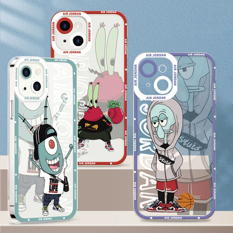 SpongeBob- Patricks Star Phone Case For iPhone 14 13 12 11 Pro Max Mini XS X XR SE 6 6S 7 8 Plus SE 2020 Soft Silicone Cover