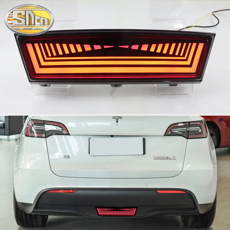 

3-in-1 Functions Rear Running Light Brake Light Dynamic Turn Signal Reflector LED Pilot Light For Tesla Model Y 2019 - 2022