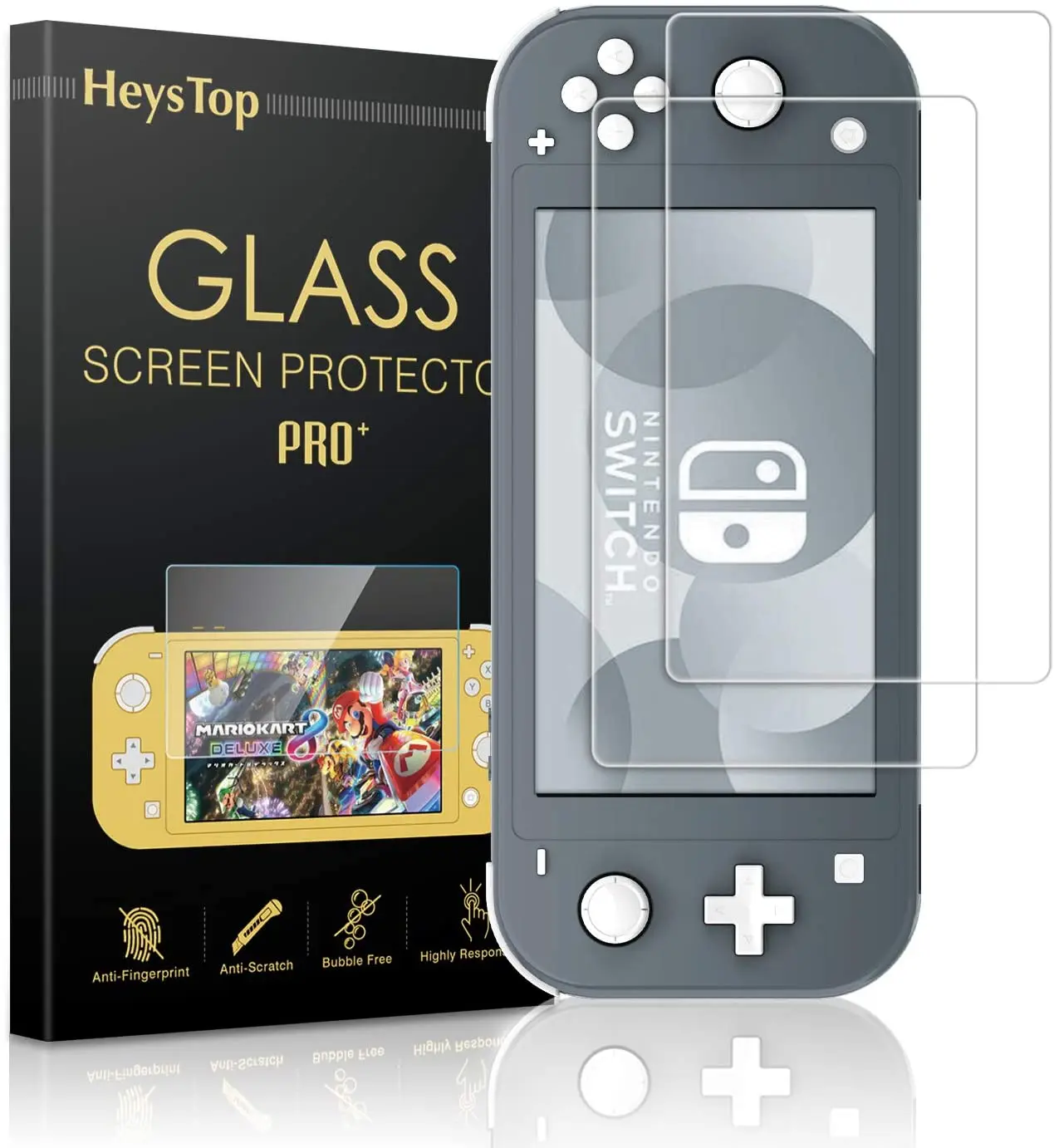 

[2 Pack] Screen Protector for Nintendo Switch Lite,HEYSTOP Tempered Glass Film with Anti-Scratch for Nintendo Switch Lite