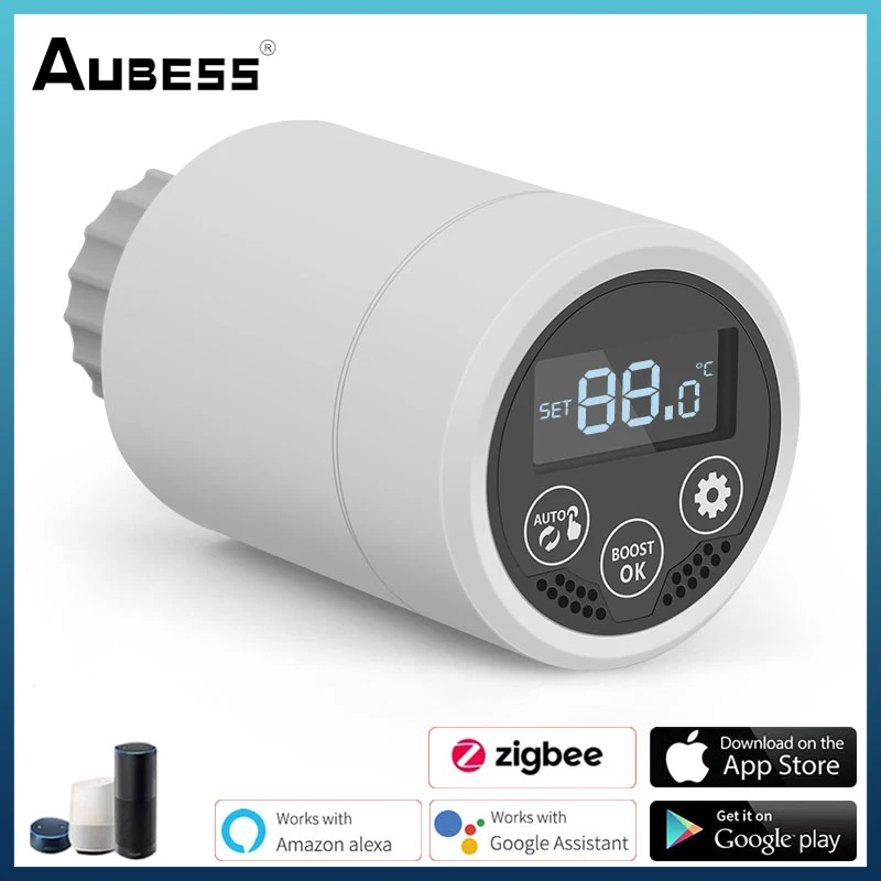 

ZigBee Thermostat Tuya Radiator Actuator Valve Smart Programmable TRV Temperature Works With Google Home Alexa Voice Control