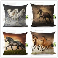 sofa cover pillow chair polyester horse print decorative pillowcases for home hotel 4545 cm
