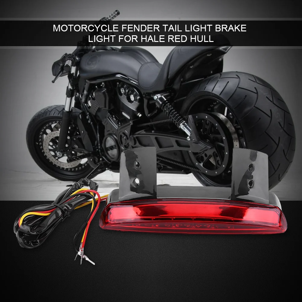 

Motorcycle Rear Brake Tail Light 8 LED License EB For Bobber Cafe Racer