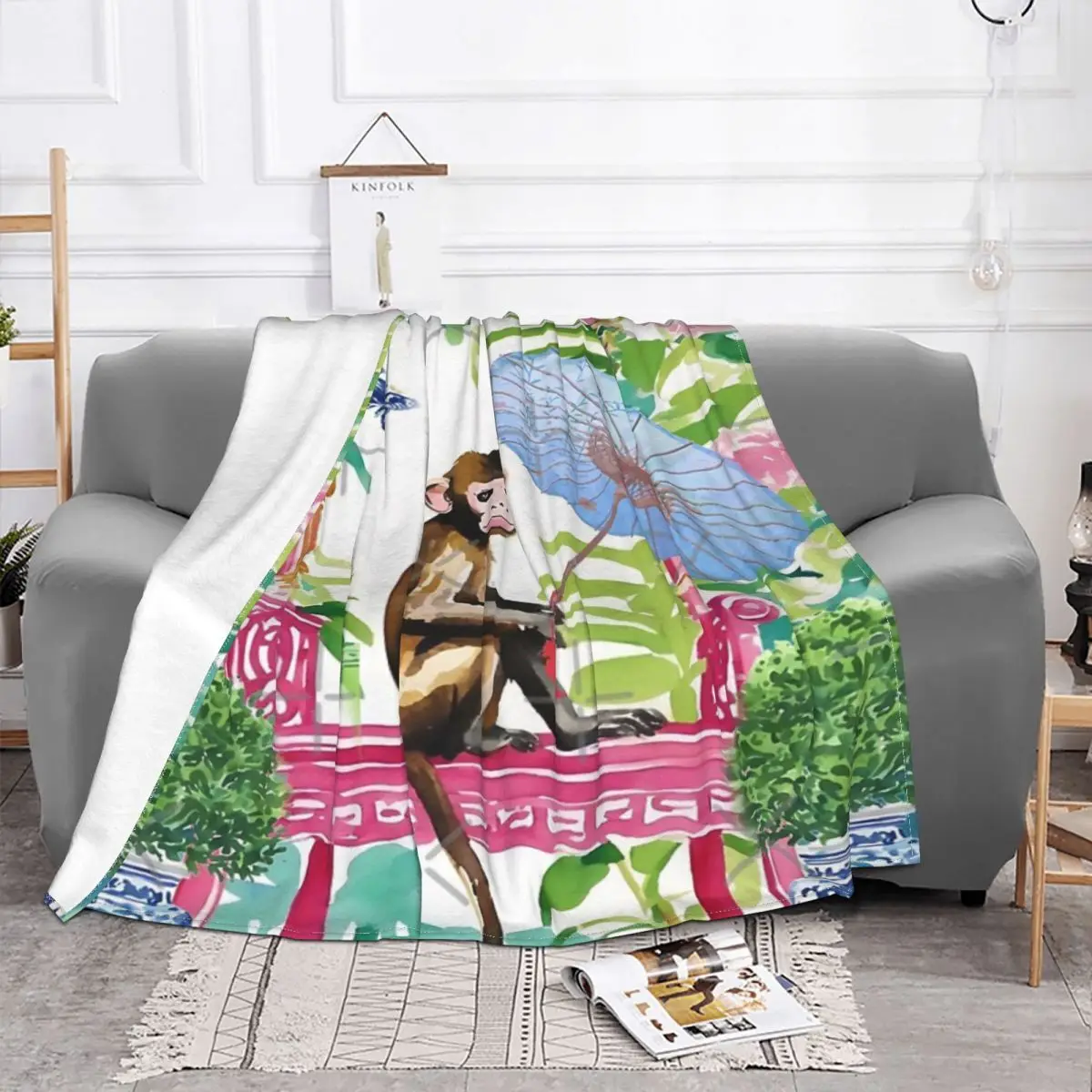 Обезьянки в Китае стены для сада одеяла пледы одеяло