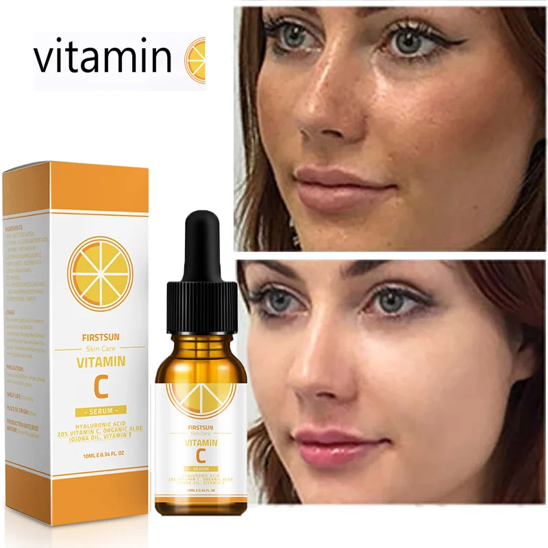 

Vitamin C Whitening Freckle Face Serum Fade Dark Spots Remove Melanin Shrink Pores Moisturizing Brighten Repair Korean Cosmetics