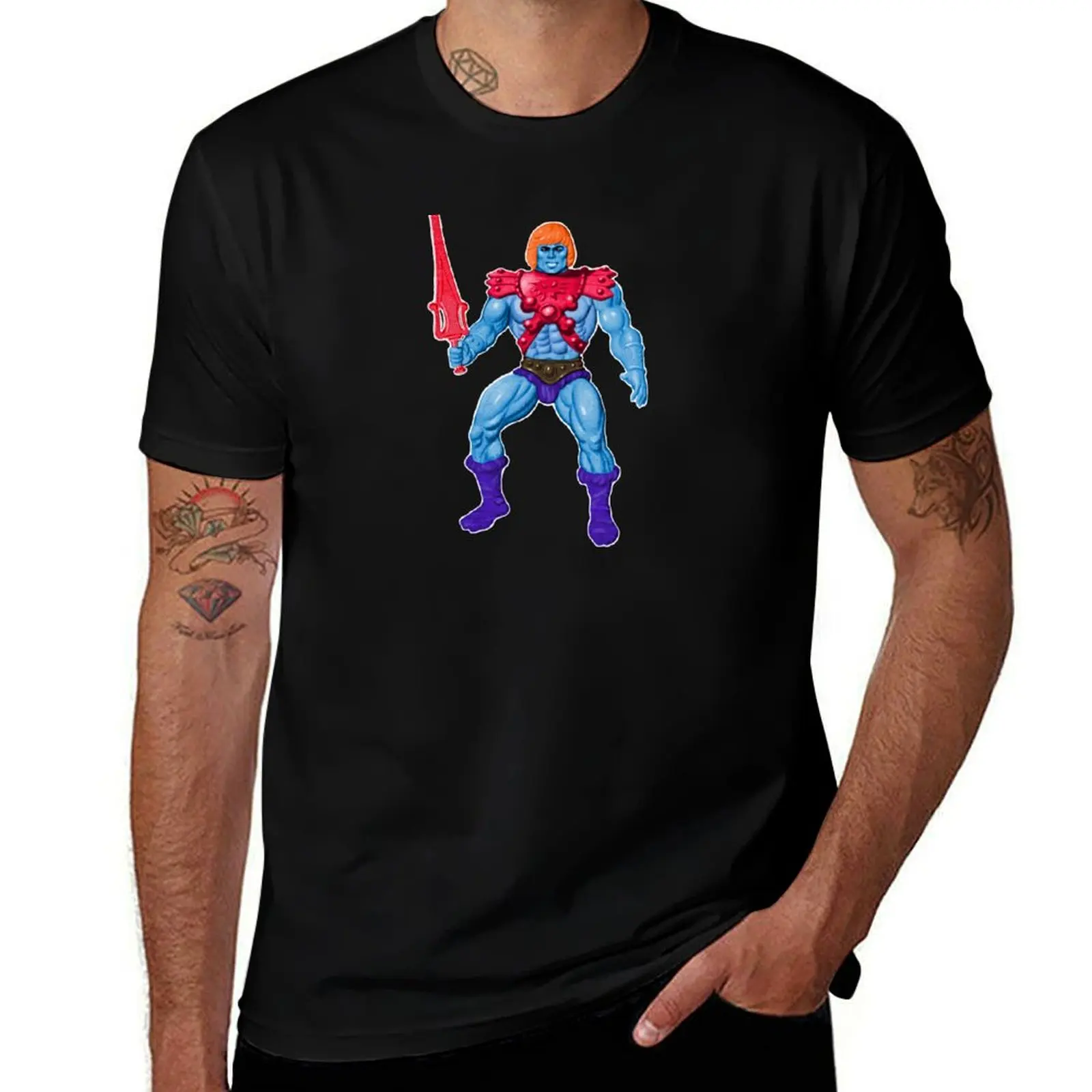 Фото Ретро - FAKER-Evil Robot of Skeletor!! Футболка забавные футболки хлопковые мужские футболки мужская футболка с рисунком тяжелая хлопковая футболка №5