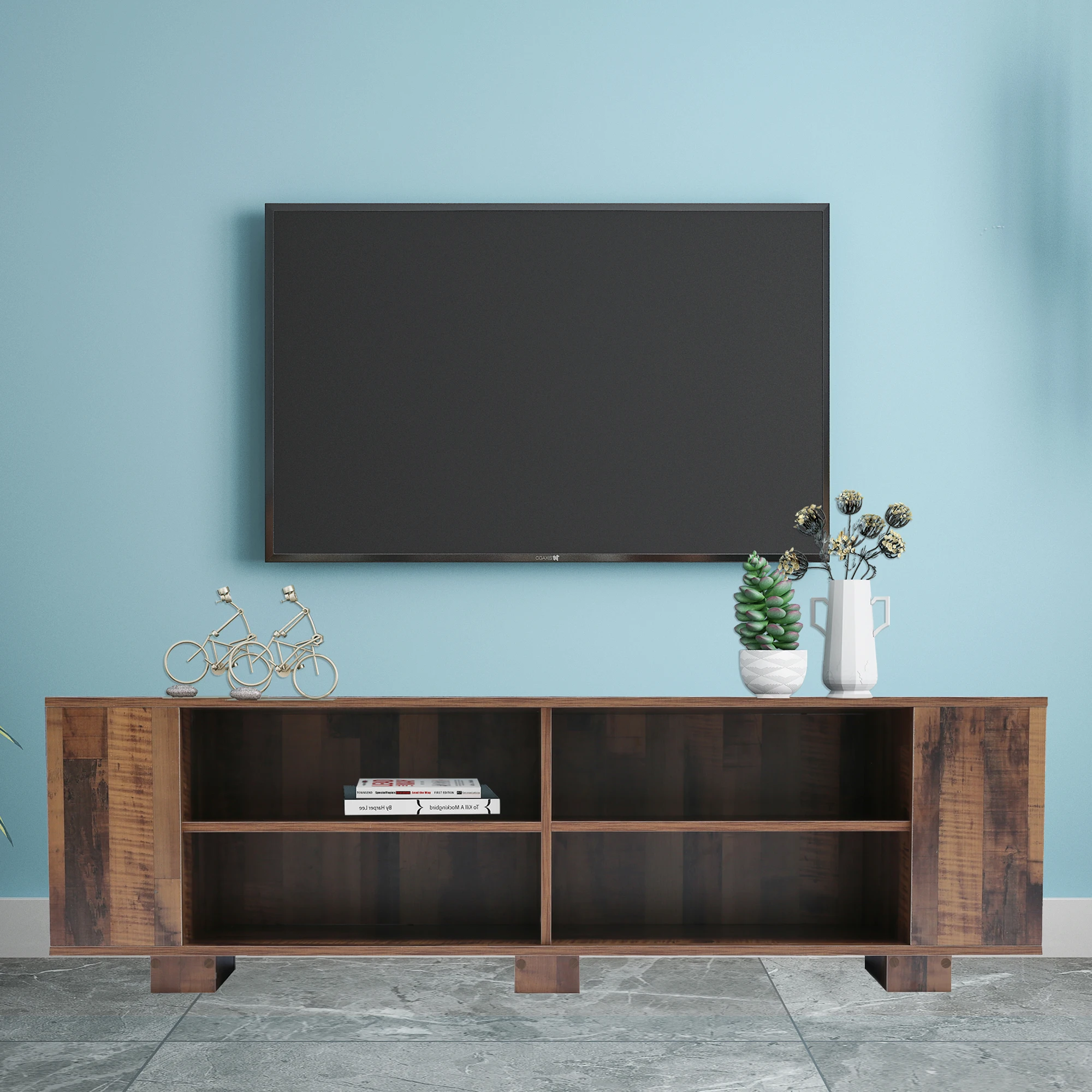 

Для плоского экрана vsupto 65 "Середина века модерн развлечения centerс 8open shelvesuniversal tvstoragecabinetforгостиная спальня