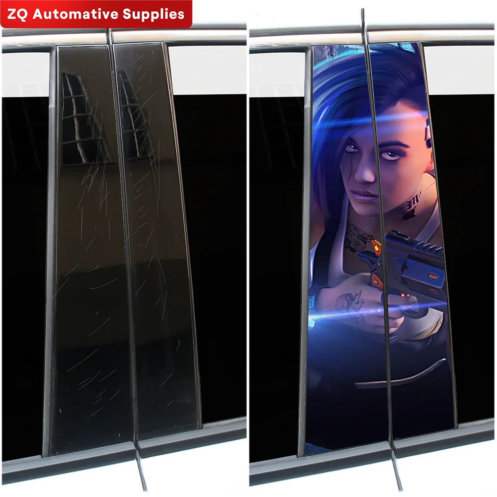 Cyberpunk Beauty Eyes Car Stickers B-pillar Vinyl Decals Waterproof Auto Center Pillar Sticker Cover Scratches Vehicle Decor
