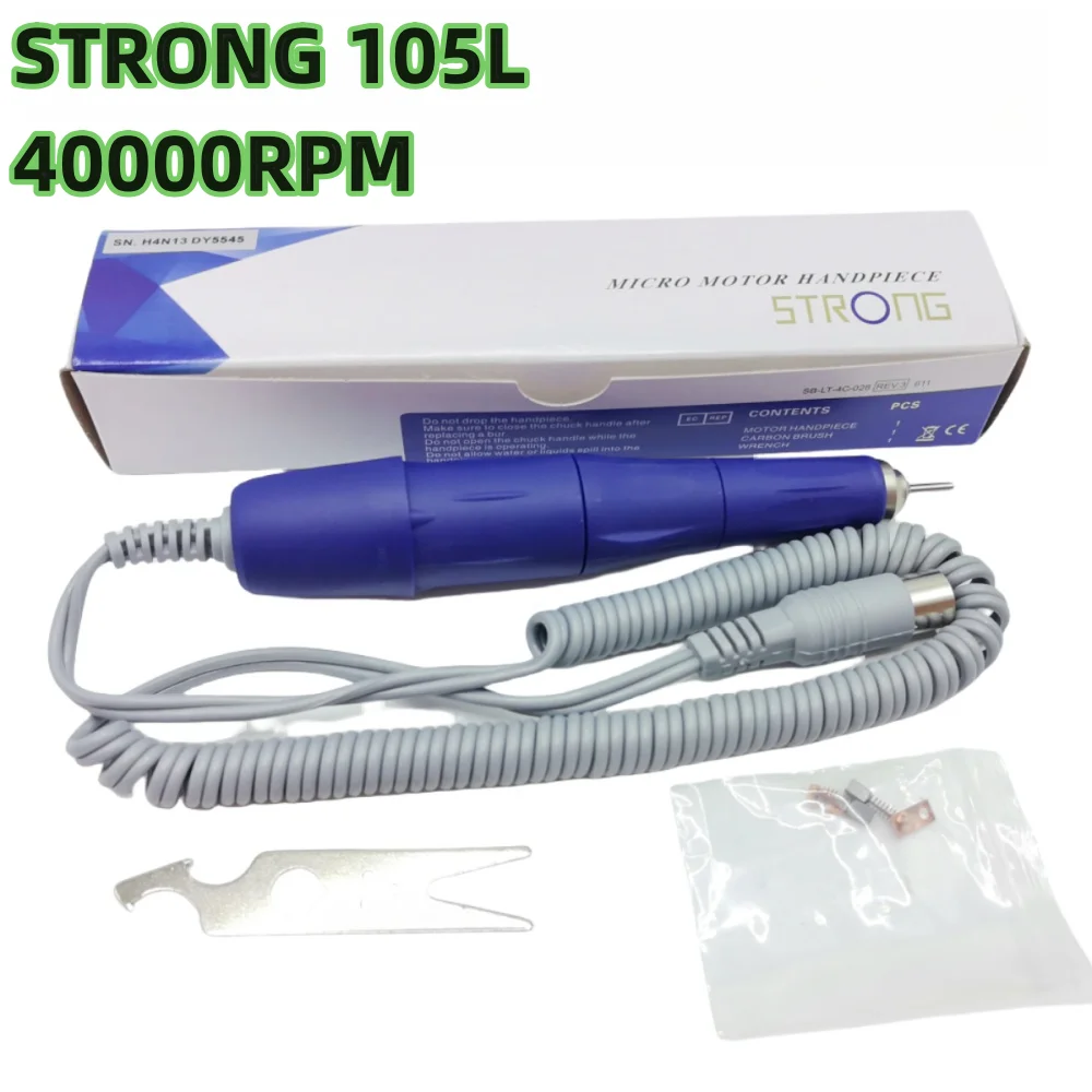 Фото Мощный микромоторный шлифовальный станок для ногтей Strong 210 90 45K, машинка для маникюра, косметический наконечник 2,35 мм, 105L 102L H37L1 H200 M45C №2
