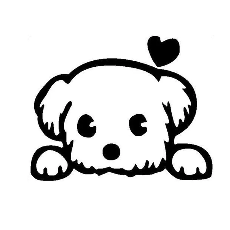 

Funny Animal Car Sticker Accessories Black/Silver13*10.4CM Interesting Baby Pet Cute Dog Cartoon Window Decals