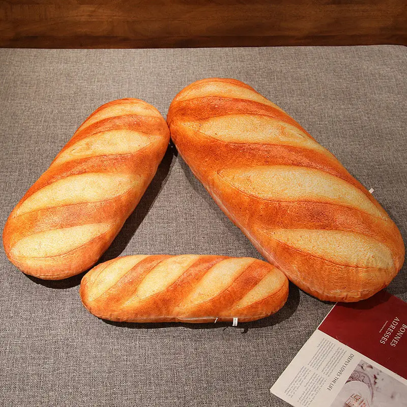 

70cm 3D Simulation Bread Plush Pillow Soft Butter Toast Bread Food Pillow Lumbar Back Cushion Stuffed Toy for Home Decor