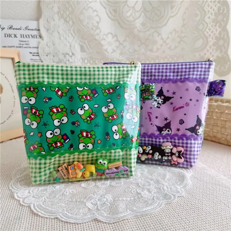 

Sanrio Kawaii Cute Cartoon Kuromi Kero Kero Keroppi Makeup Bag Travel Storage Bag Creative Peripheral Portable Girl Holiday Gift