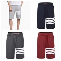 tb thom summer mens shorts casual running sweatpants 4 bar stripe pure cotton womens short pants yarn dyed designer shorts