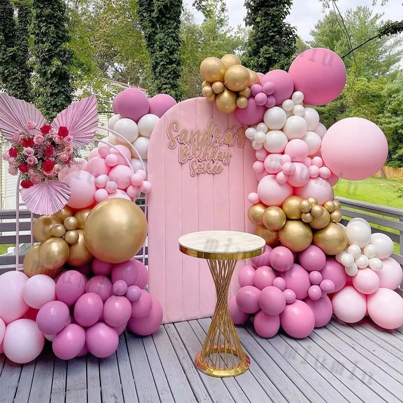 

Macaron Retro Pink Theme Balloon Garland Arch Kit White Girl Wedding Birthday Party Metal Latex Balloons Baby Shower Decoration