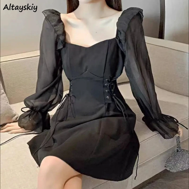 Платье женское летнее с рюшами бандажное нежное уличное универсальное в стиле