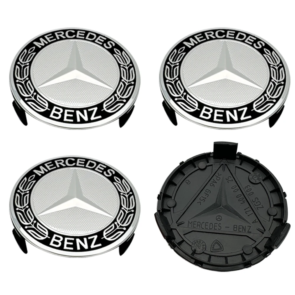4 шт. 75 мм черные колпаки для центров колес автомобиля ступиц Mercedes Benz W176 W177 W204 W205 W212