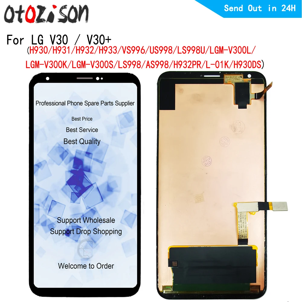 

6.0" OLED Display For LG V30 LGM-V300L, LGM-V300K, LGM-V300S LCD With Frame LCD Screen Touch Panel Digitizer Assembly For LGV30+