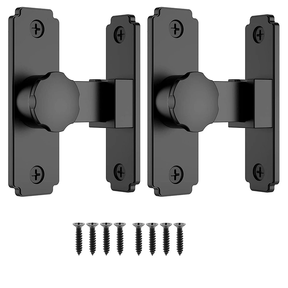 

Раздвижные дверные замки для сарая, сверхмощная защелкивающаяся защелка для двери под углом 90 градусов, черный защелкивающийся замок, 2 упаковки