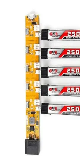 Фото Зарядное устройство 5-в-1 с разъемом XT60 для LiPo аккумуляторов 3.7V 1S, переключаемое, 200мАч/500мАч, для Kingkong Tiny6/7, Inductrix 3.7V, PH1.25, 2.0, SYMA №1