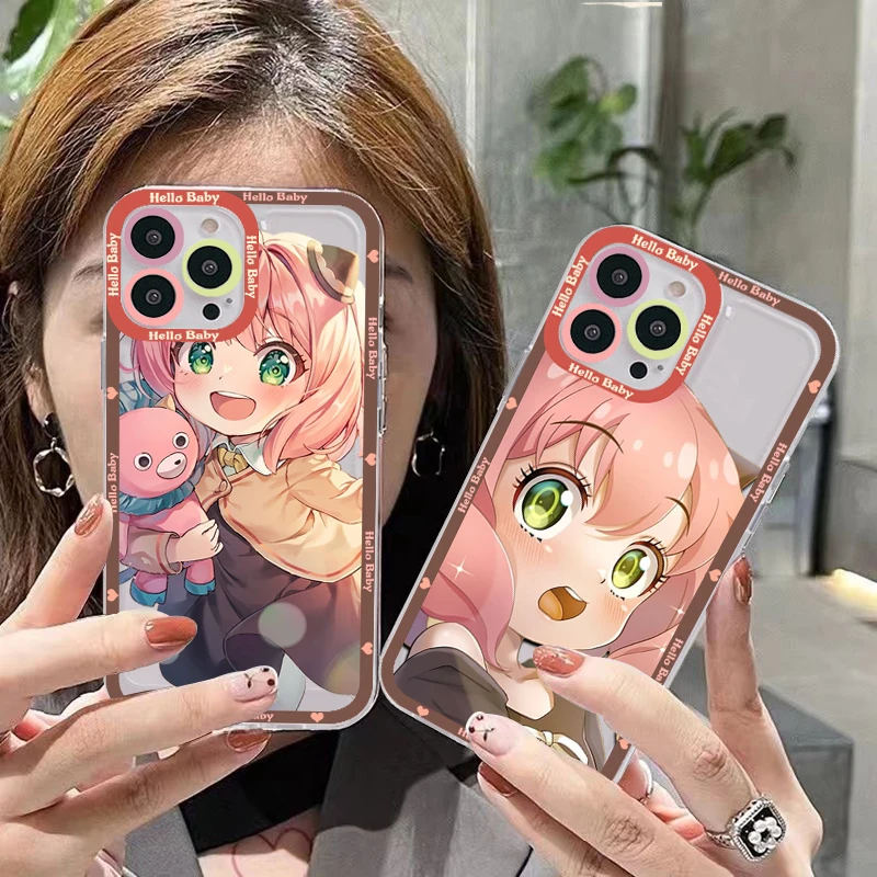 

Anime Spy X Family Anya Phone Case for iPhone 11 12 13 Mini Pro Max 14 Pro Max Case shell