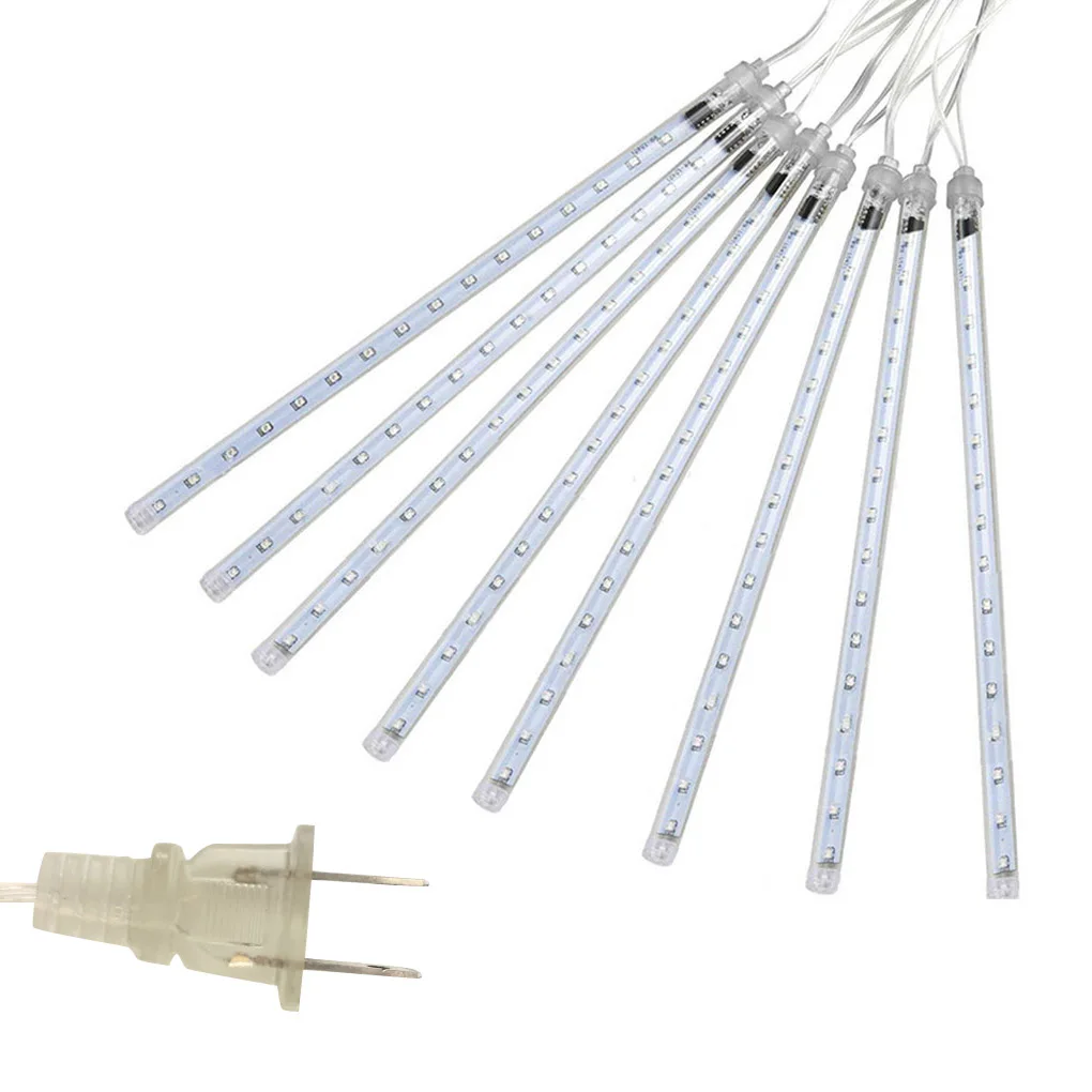 

8 Tubes 30cm Falling Rain Lights Outdoor Icicle Snow Cascading Christmas String Light Party Xmas Tree UK Plug