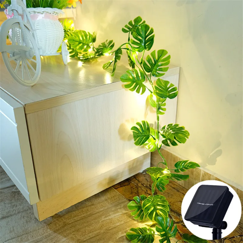 

Artificial Leaf Flower Solar Fairy Led Lights Garland Christmas Decorations for Home Holiday Tree Garden Lights Wedding Decor
