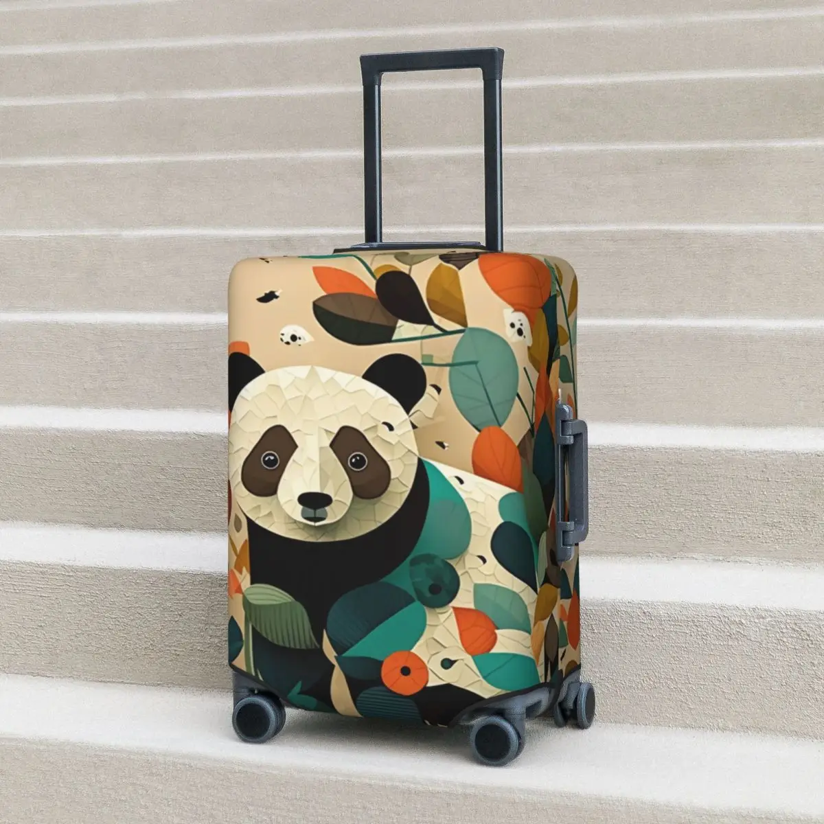 

Panda--Vibrant Illustration Suitcase Cover Cruise Trip Flight Practical Luggage Accesories Protection