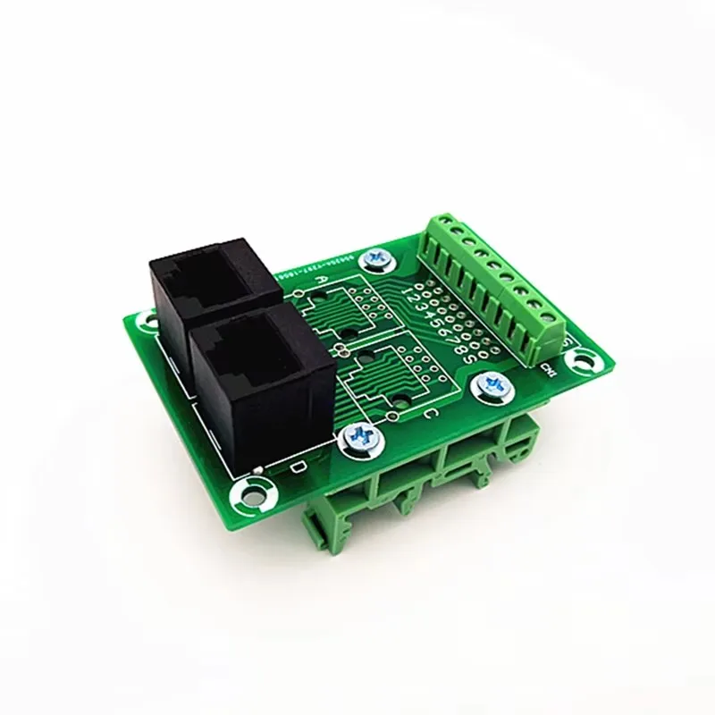RJ45 8P8C Jack2-Way Buss Breakout Board клеммный блок простой кронштейн для установки разъема.