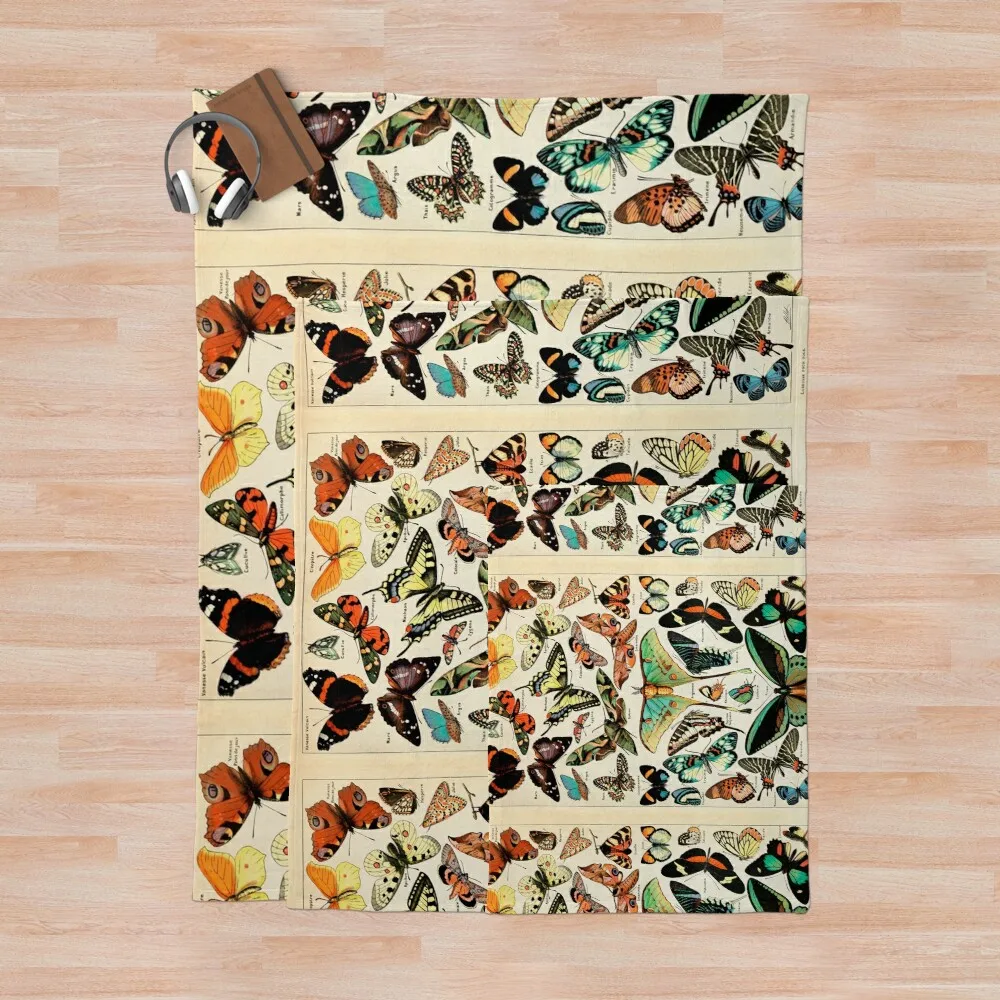 Винтажные французские таблицы бабочек от Адольфа миллота муслиновые пледы