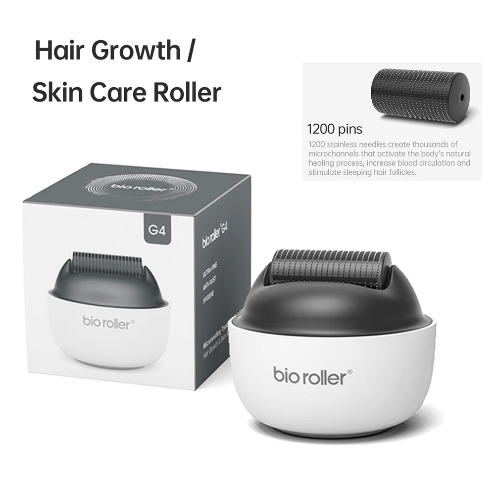 

bio roller G4 1200 Pins Professional Microneedle Massage Hair And Beard Growth Derma Roller Stretch Mark Removal Skin Care Tool