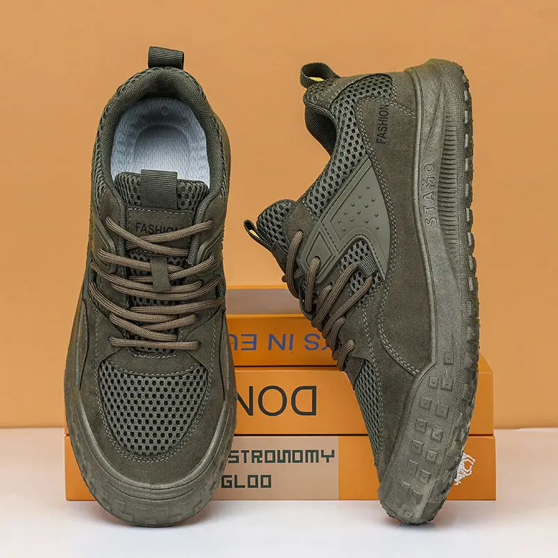 

2023 Summer Low-Help Breathable Mesh Shoes Outdoor Anti-Slip Wear-Resistant Leisure Work Labor Protection Shoes Men's Style