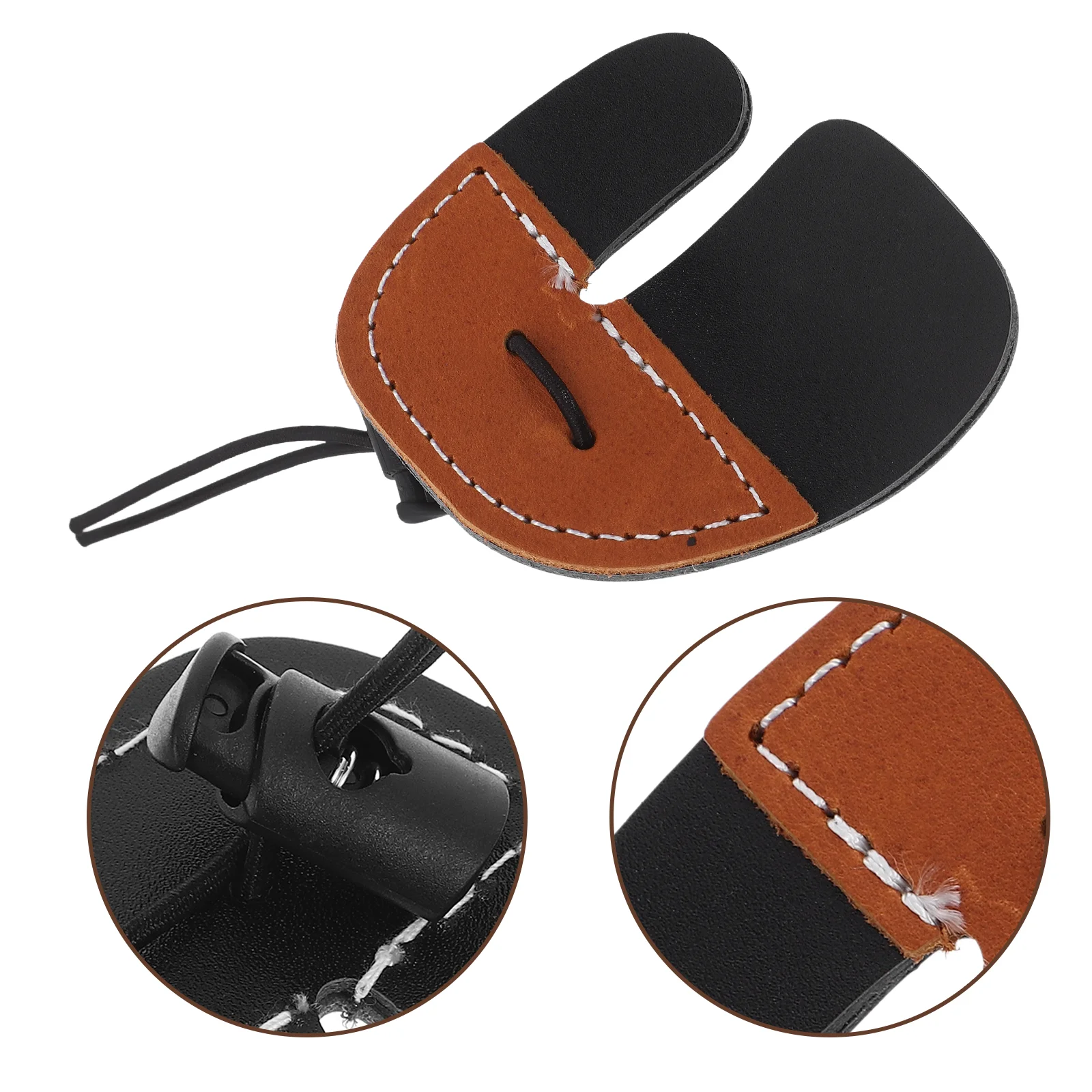 Коричневая двухслойная защита для пальцев с луком и стрелами 1 шт. язычки