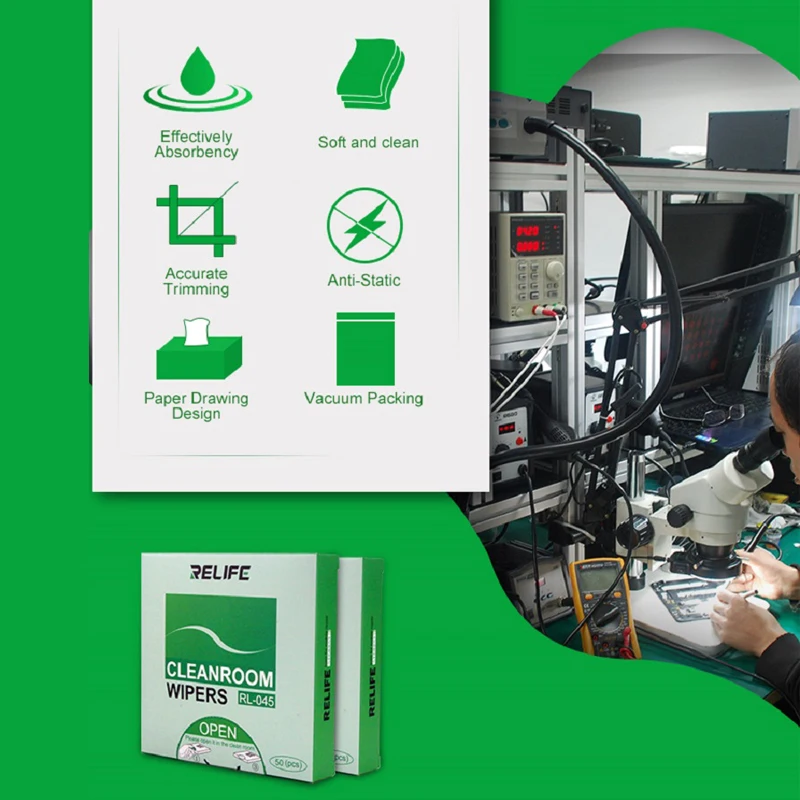 Relife RL-045 Anti-Static Cleanroom Wipers Paper Wipe Cloth for Mobile Phone Screen Cleaning Wiper Clean Tool |