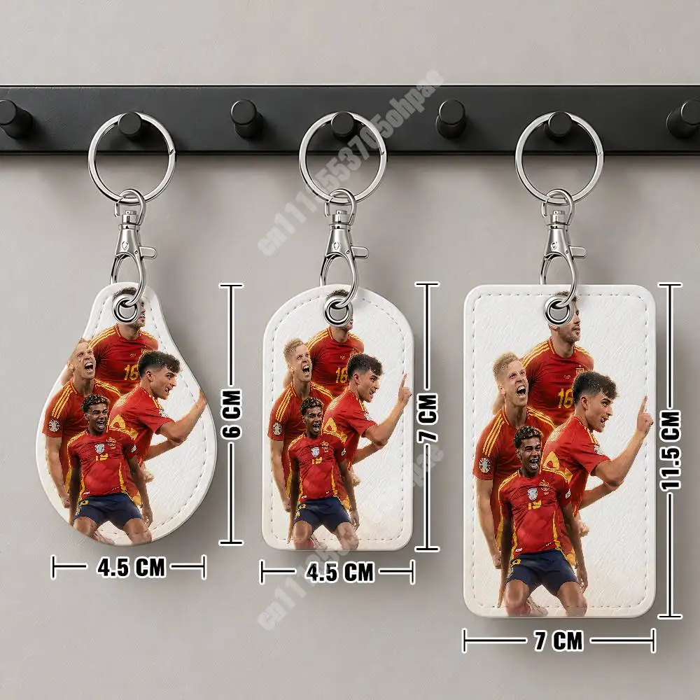 Фото Кожаный брелок-картхолдер Spain Football L-Lamine 19 Y-Yamal для Airtag и багажных бирок, повседневный чехол для трекера №3