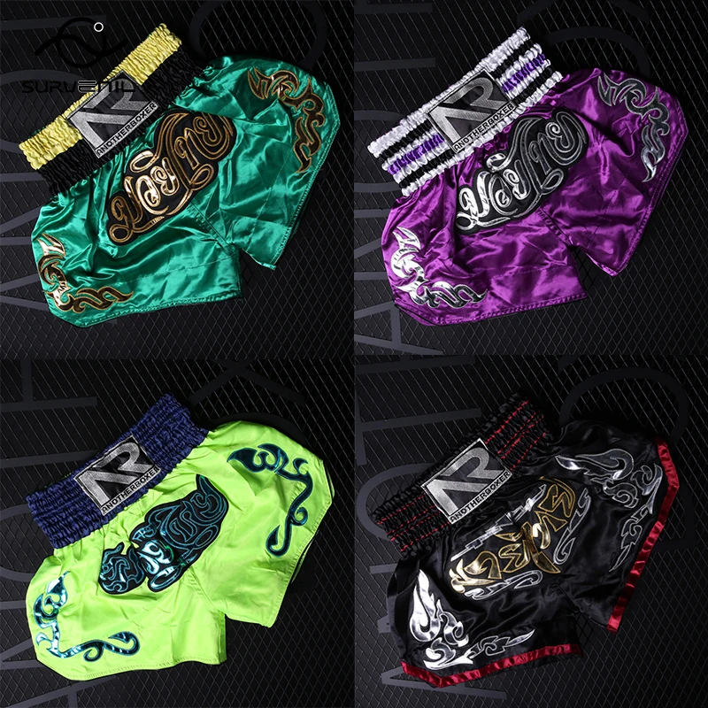 

Muay Thai Shorts Men Women Boxing Training Pants Kids Boy Girl Fight Kickboxing Tunks Satin Grappling MMA Martial Arts Clothing