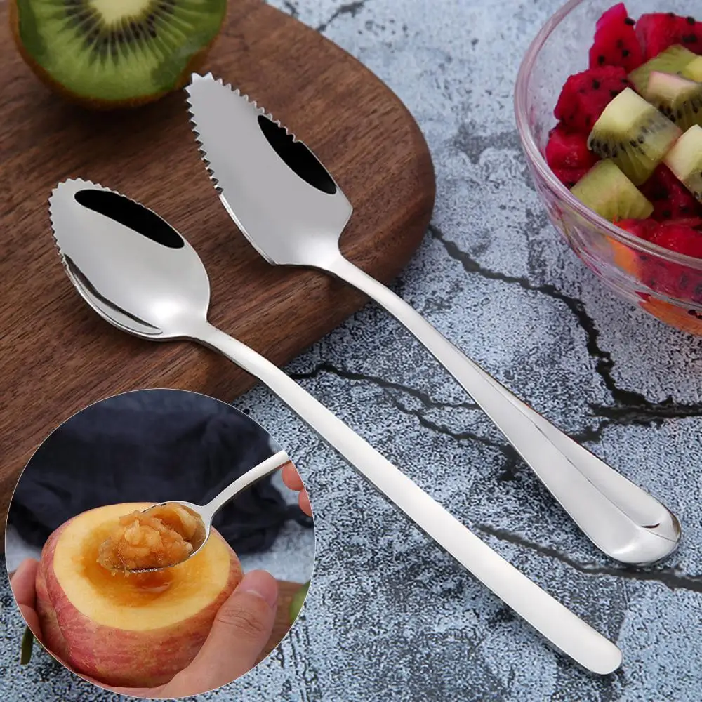 

Fruit Spoon Stainless Steel Serrated Edge Vegetable Kitchen Gadget Cutting Tool