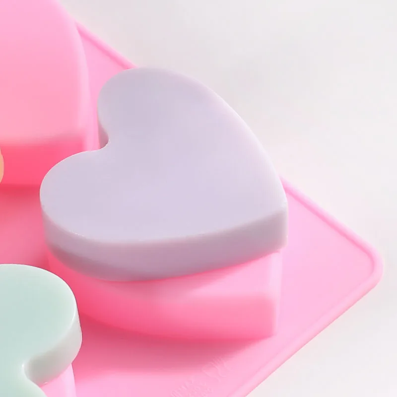 

MYUE DIY Handmade Soap Mold Food Grade Soap Silicone Mold Four Hearts Homemade Bath and Face Soap Holiday Gift Home Craft