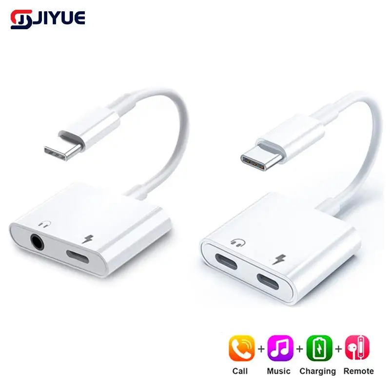 

Type C Adapter For Huawei Mate 40 Pro Xiaomi Samsung S22 S21 Plus USB C to 3. 5 mm Jack Audio Charger Splitter Typec Converter
