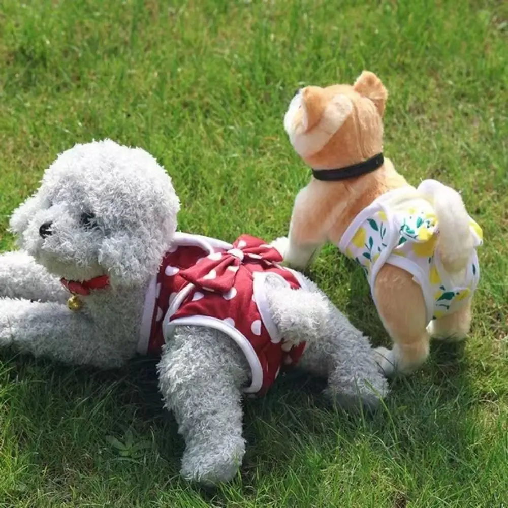 Фото Многоразовые подгузники-трусы для сук из мягкого полиэстера, дышащие физиологические трусы для собак во время течки, безопасные для животных №3