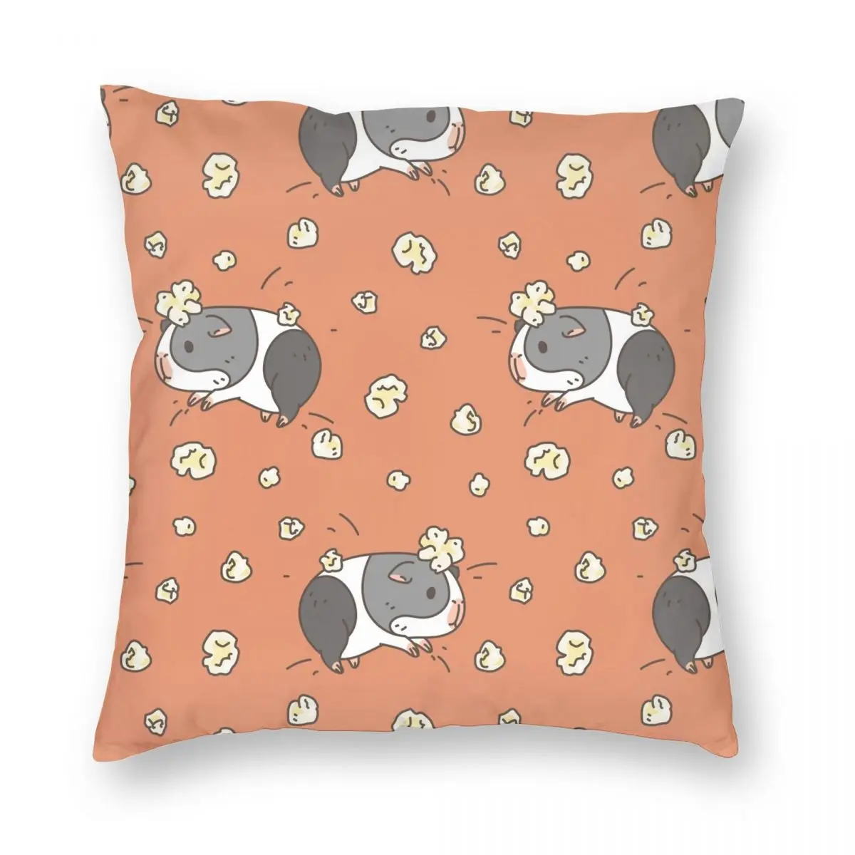

Guinea Pig Popcorning Square Pillowcase Polyester Velvet Printed Zip Decor Pillow Case Home Cushion Cover 45x45 CM