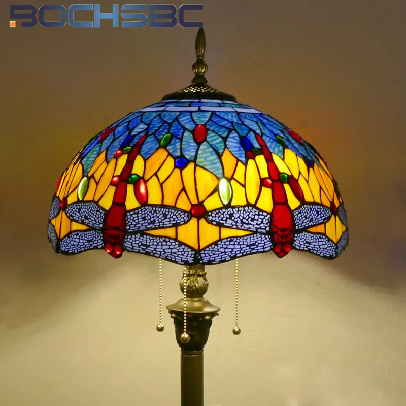 BOCHSBC витражное стекло Тиффани в скандинавском стиле ретро Напольная Лампа штатив