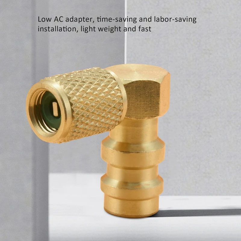 R12 To R134 A High/Low AC Fitting Port Retrofit Conversion Adapter Quick Coupler Valve A/C 90 Degree