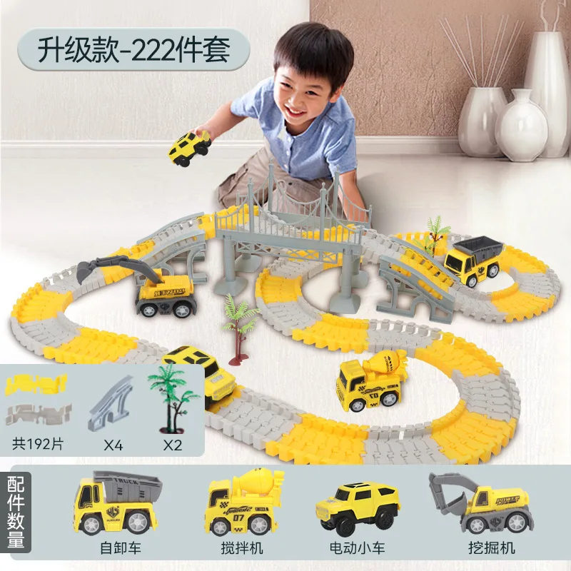 Строительный грузовик железнодорожный автомобиль детские игрушки собранный