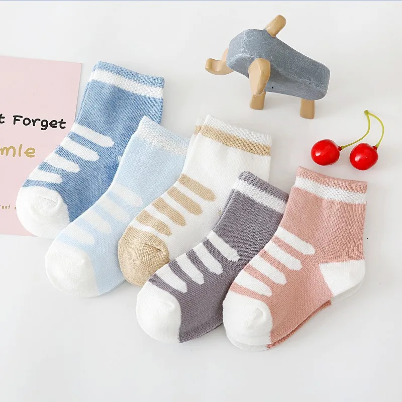 

5Pairs Baby Socks Newborn Baby Boy Socks 0-1-3-7Y Kids Pure Cotton Animal Design Fadeless Soft Children's Socks for Girls