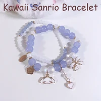 kawaii sanrio bracelet cute my melody cinnamoroll cartoon anime couple crystal bracelet toys for girls birthday gift