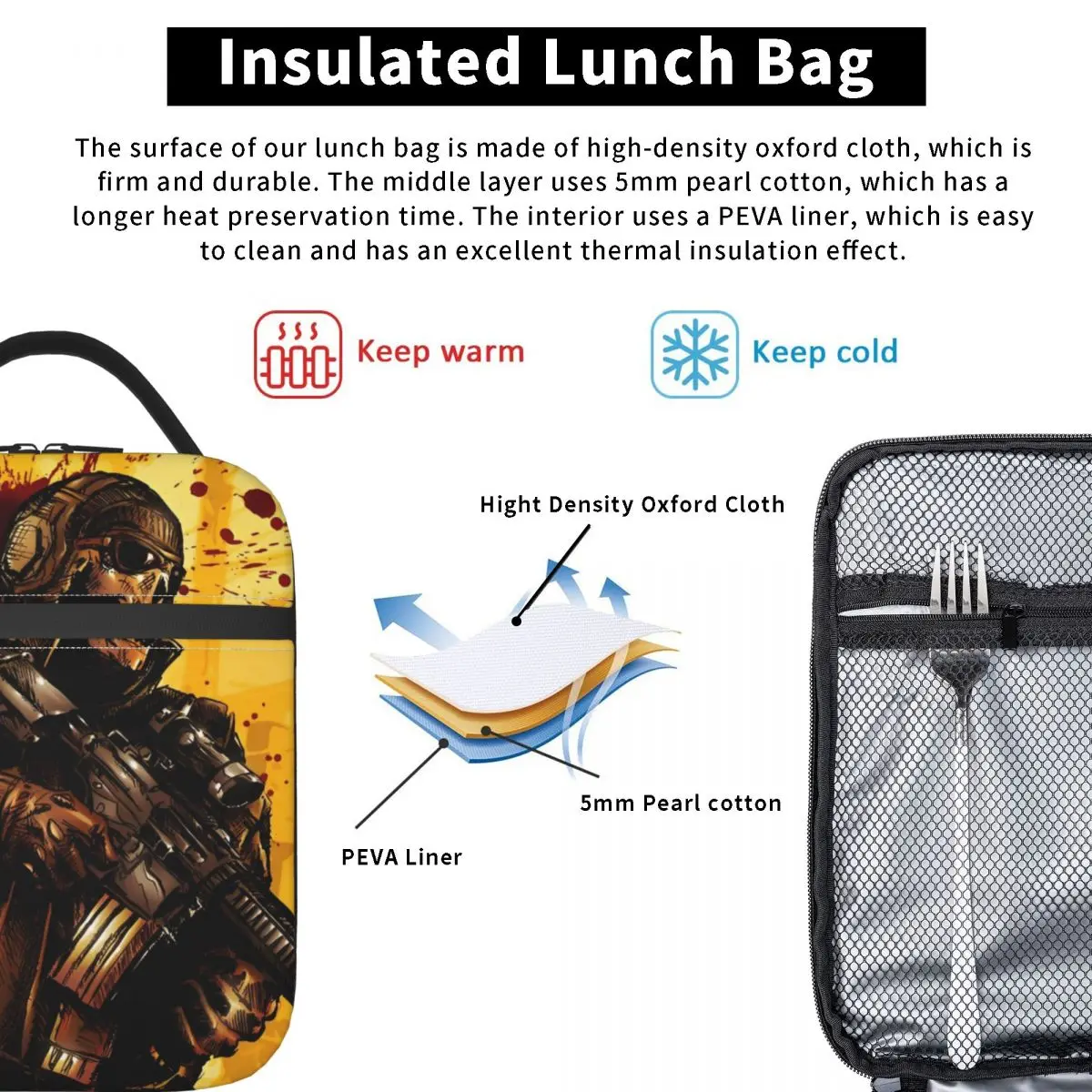 Изолированные мешки для обедов Термосумка большой вместимости в современном