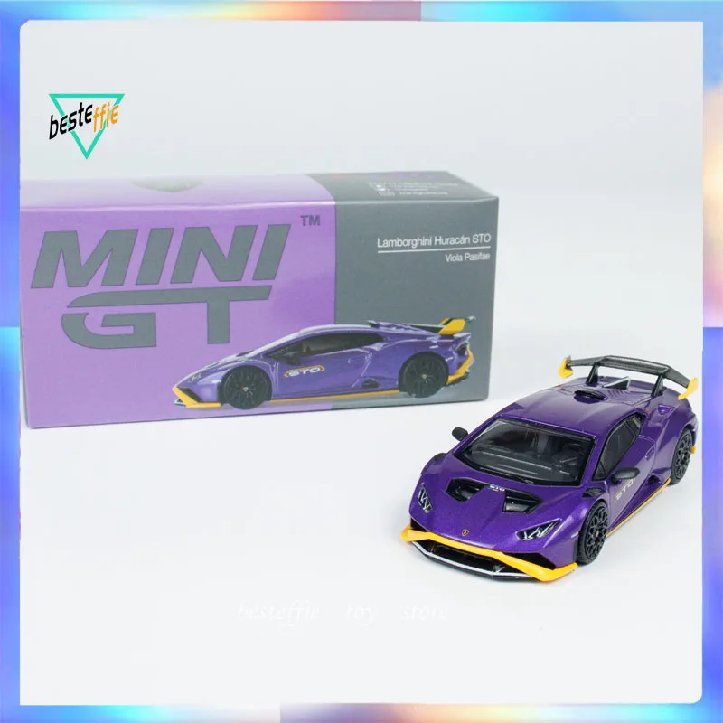 Модель автомобиля Mini GT 1/64 имитация Lamborghini сплав Huracan Sto модель для мальчиков