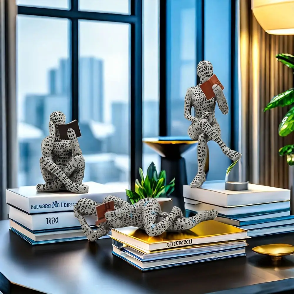 3 шт./компл. украшение для стола аксессуары фигурка чтения из смолы креативный