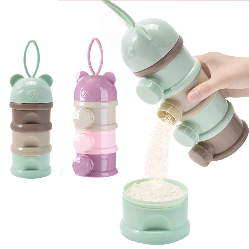 

Baby Portable Food Storage Box 3 Layers Bear Style Toddle Snacks Container Children Infant Milk Powder Box Baby Feeding Cups
